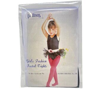 Patterns Girls Fashion Footed Tights M Black Nylon Dance Play